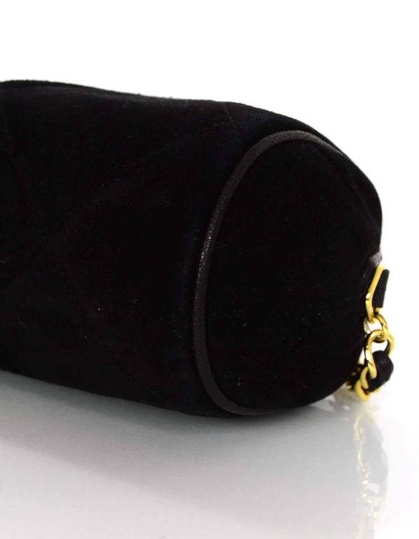 Chanel Vintage Black Quilted Suede Mini Barrel Crossbody Bag For Sale ...