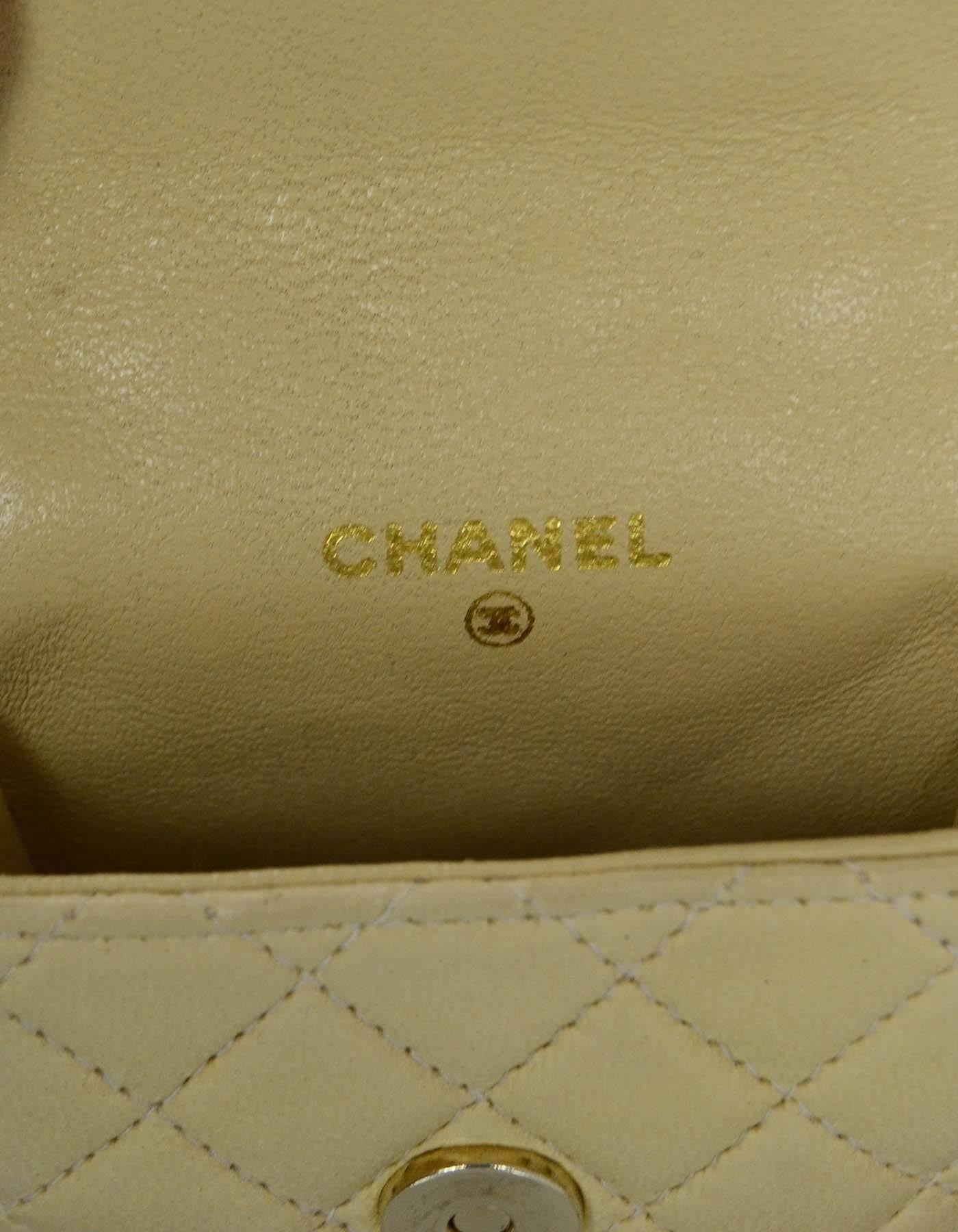 Orange Chanel Beige Quilted Mini Flap Bag Key Ring/ Bag Charm 