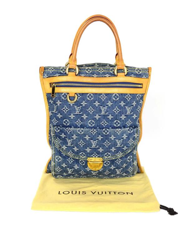 Louis Vuitton Denim Monogram Top Handle Bag - 2005 at 1stDibs
