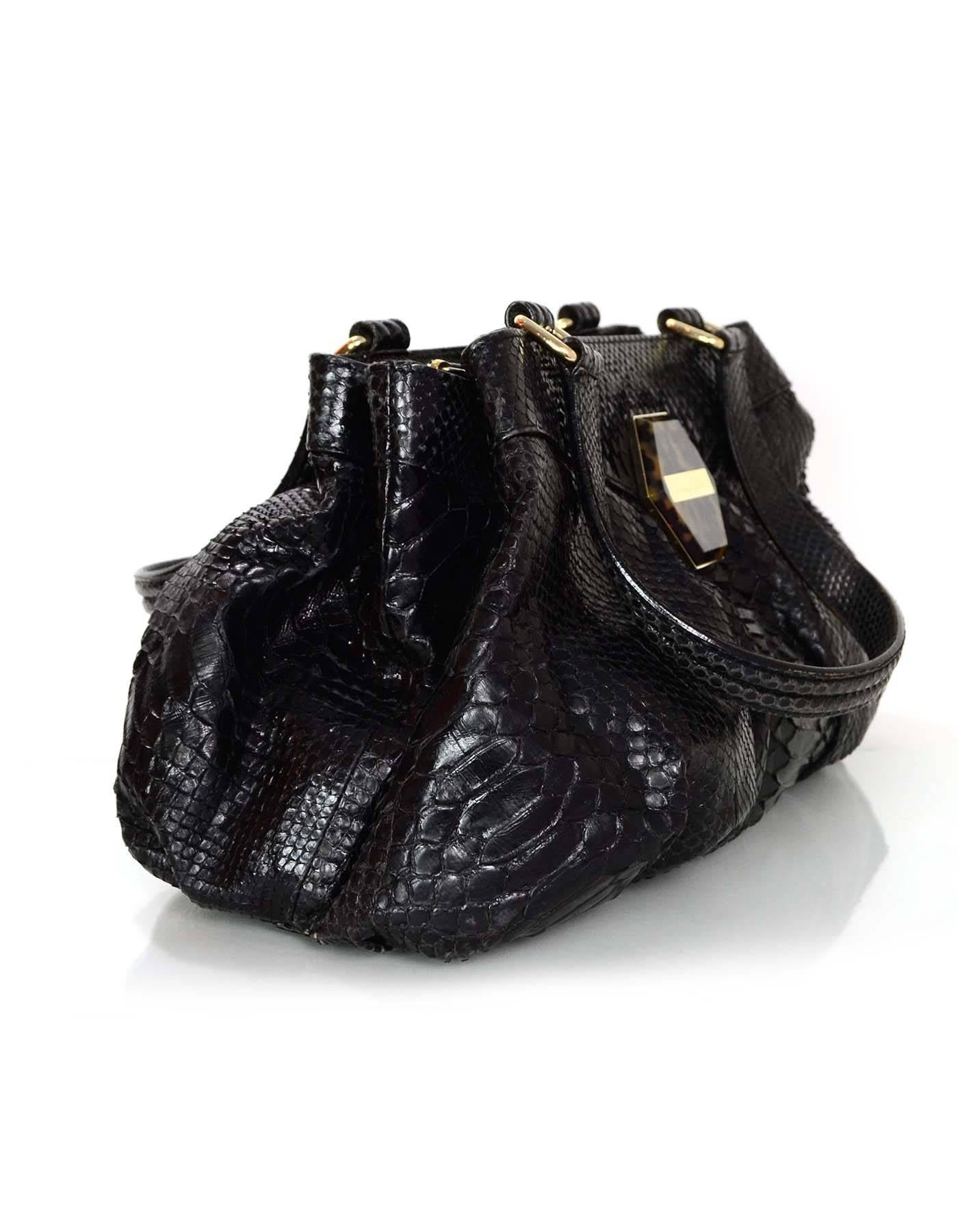Oscar de la Renta Black Python Shoulder Bag In Good Condition In New York, NY
