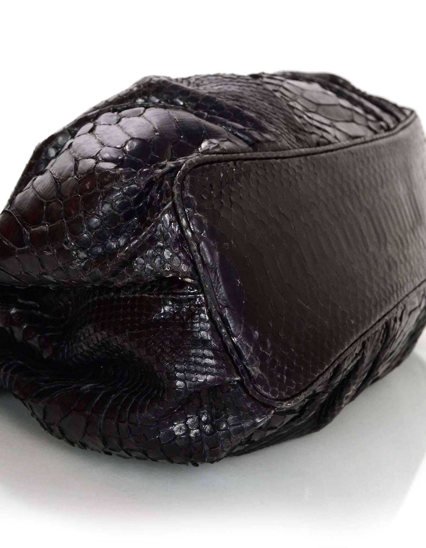 Oscar de la Renta Black Python Shoulder Bag 2