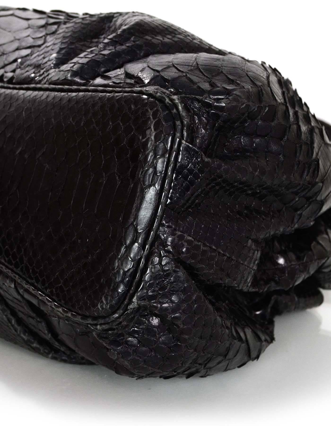 Oscar de la Renta Black Python Shoulder Bag 1