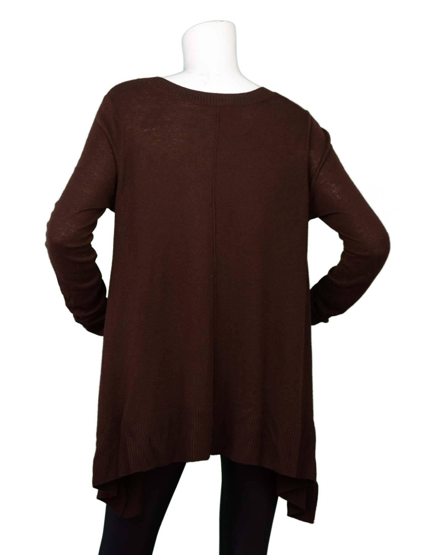 Black Donna Karan Brown Wool Over-sized Sweater Sz S