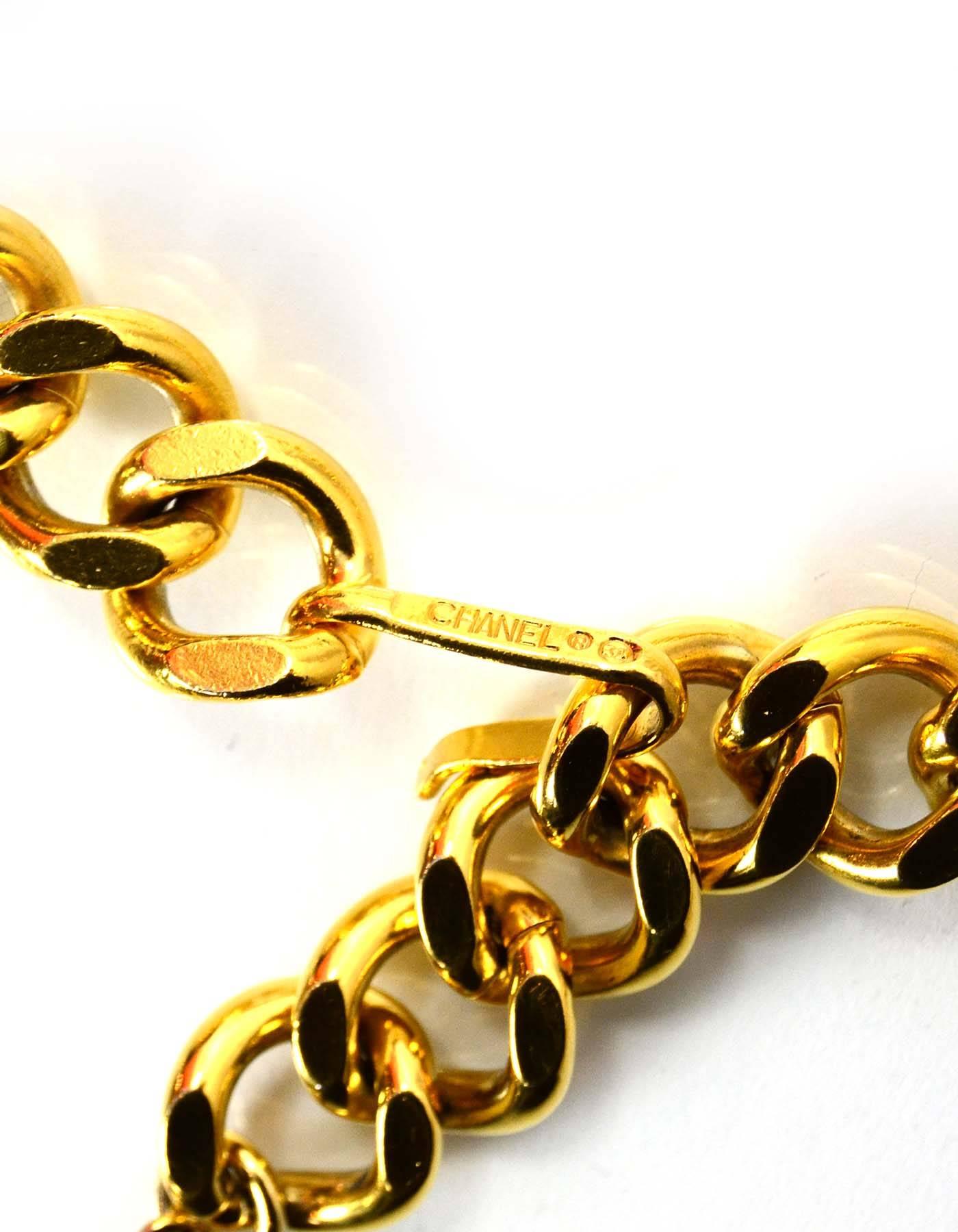 Orange 10/25 Chanel Vintage Goldtone Chain-Link Belt Sz S
