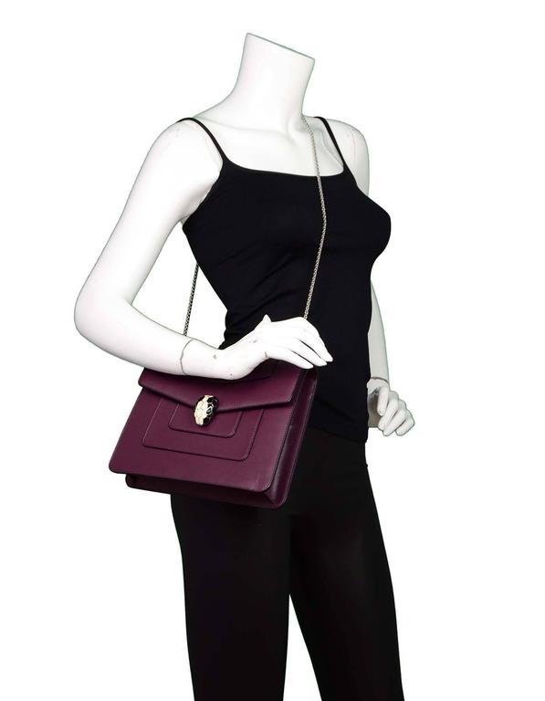 Bvlgari Burgundy Snakeskin Embossed Leather Serpenti Forever Flap Top  Handle Bag at 1stDibs