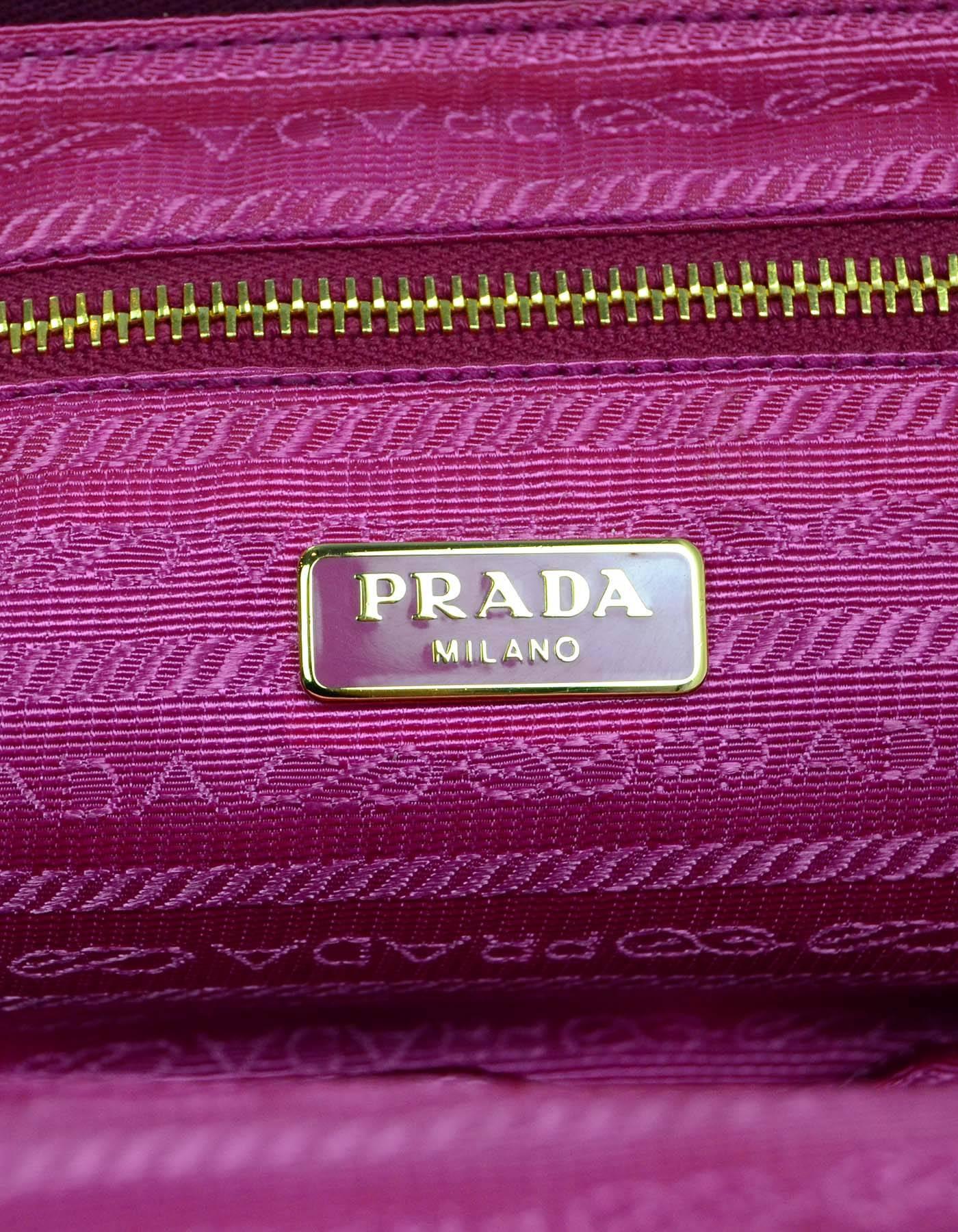 Prada Fuchsia Nylon Makeup Pouch Bag In Good Condition In New York, NY