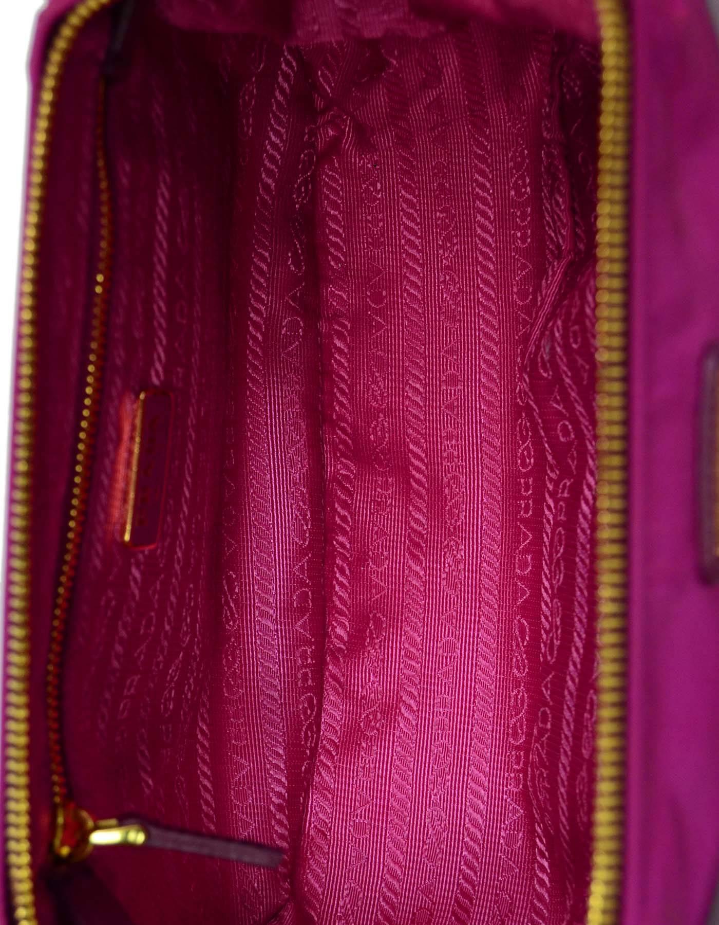 Purple Prada Fuchsia Nylon Makeup Pouch Bag