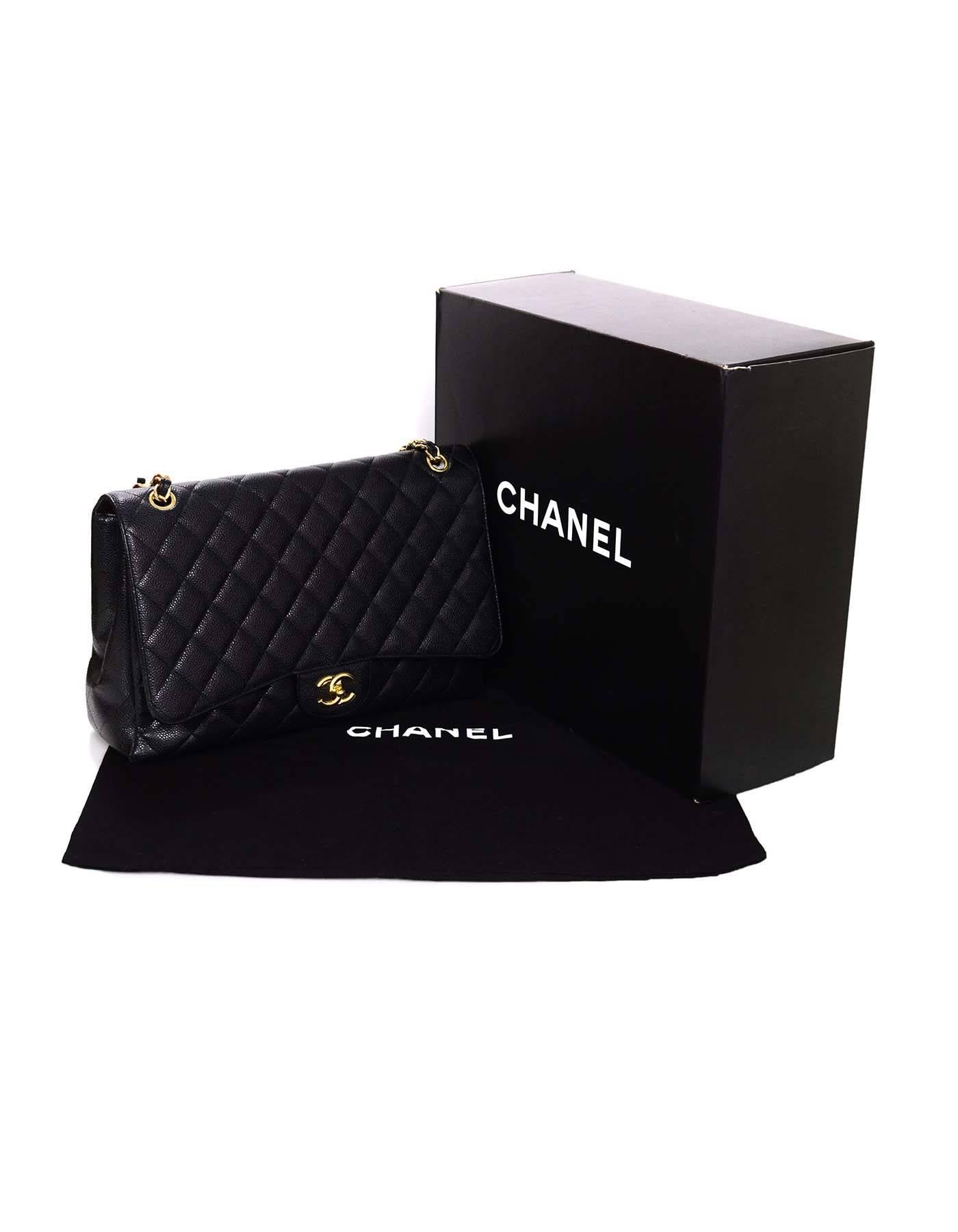 Chanel Black Caviar Leather Quilted Single Flap Maxi Bag GHW rt. $6, 000 4