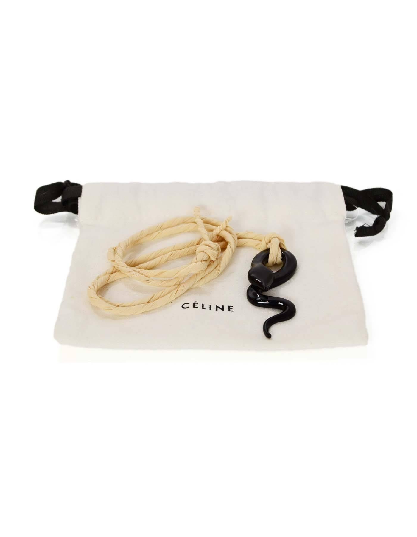 Women's Celine Black Serpent Pendant Necklace rt. $590