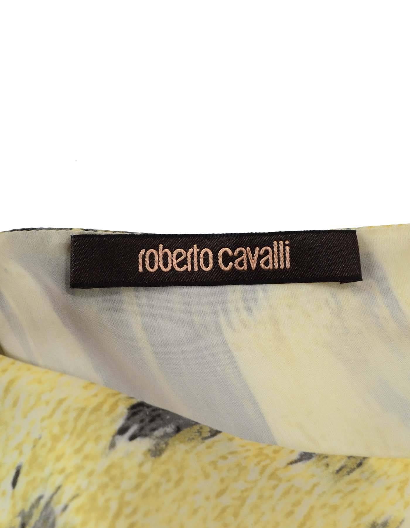 Roberto Cavalli Silk Leopard Georgette Kaftan Sz S In Excellent Condition In New York, NY