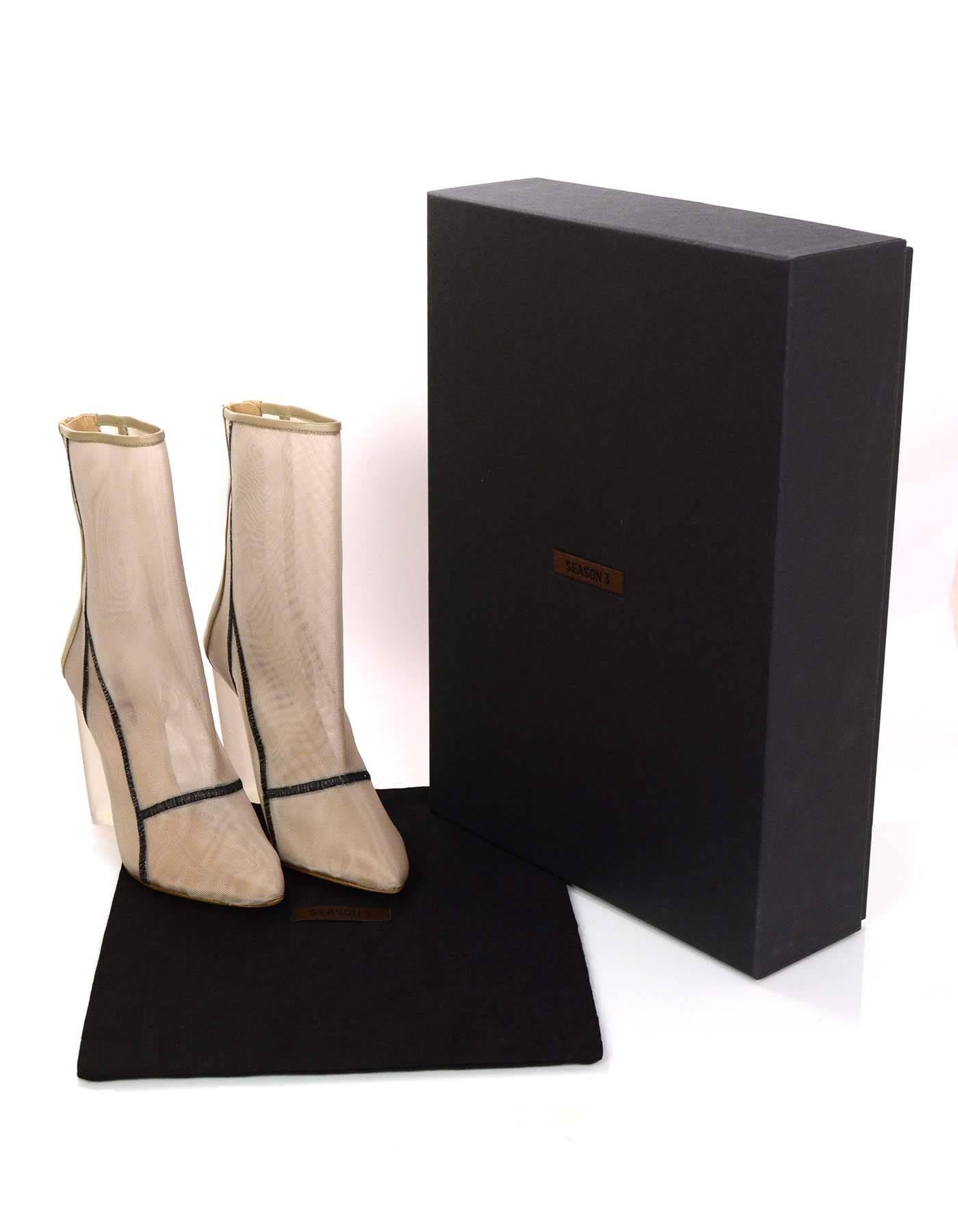 Women's Yeezy Season 3 NIB Bone Mesh Ankle Boots Sz 39.5 rt. $995