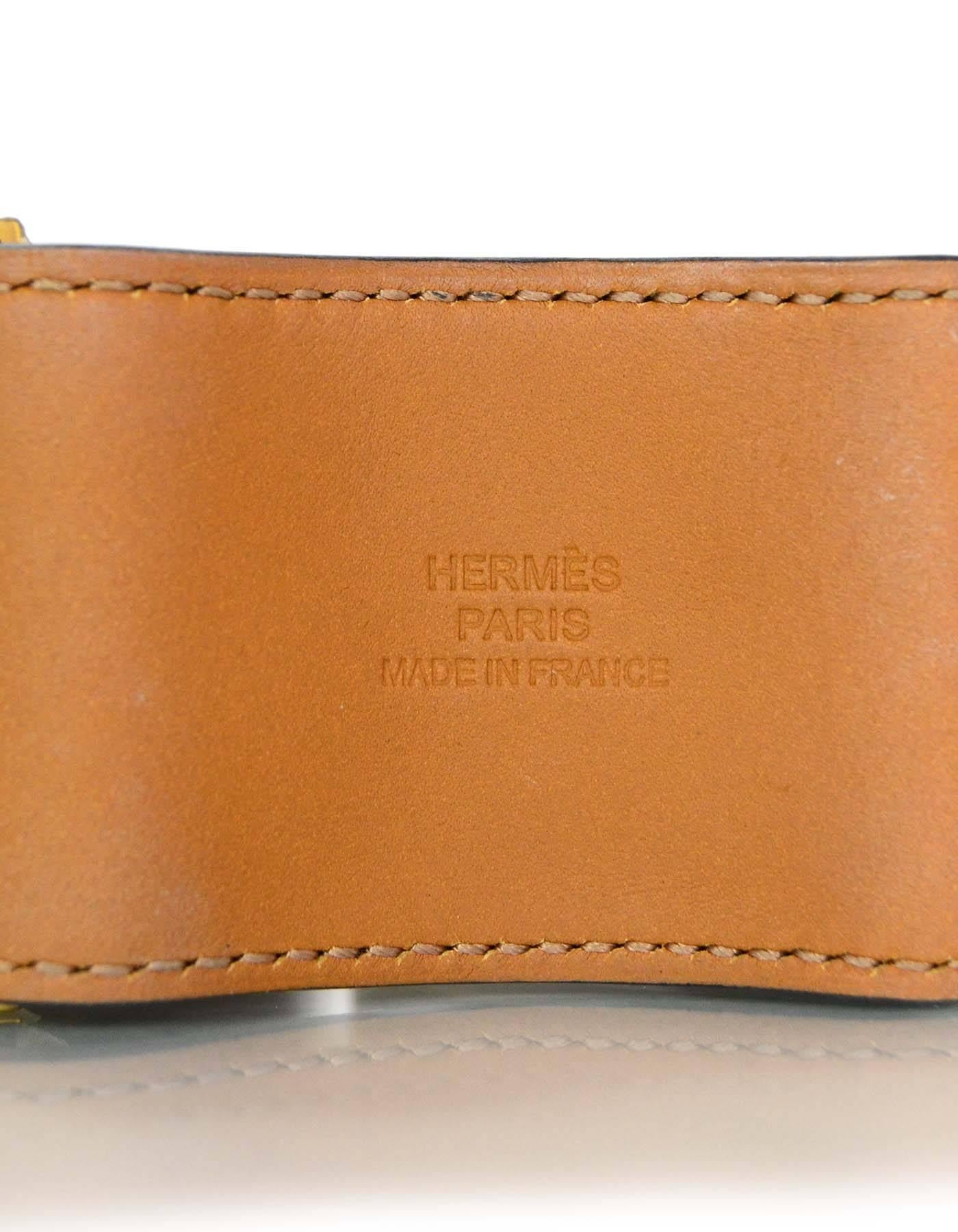 Hermes Black & Gold Collier de Chien CDC Cuff Bracelet sz S In Excellent Condition In New York, NY