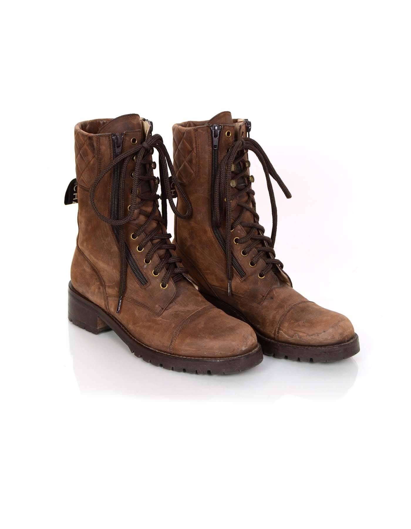 vintage brown combat boots
