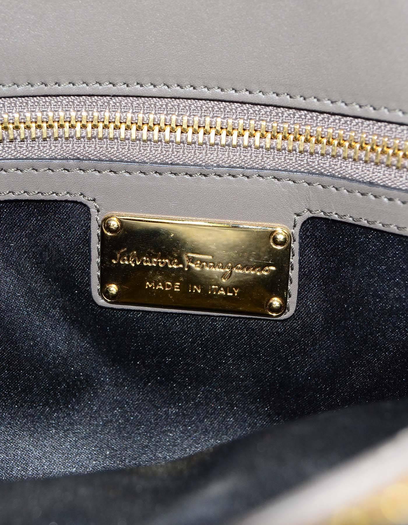 Salvatore Ferragamo Grey East/West Fiamma Tote 1