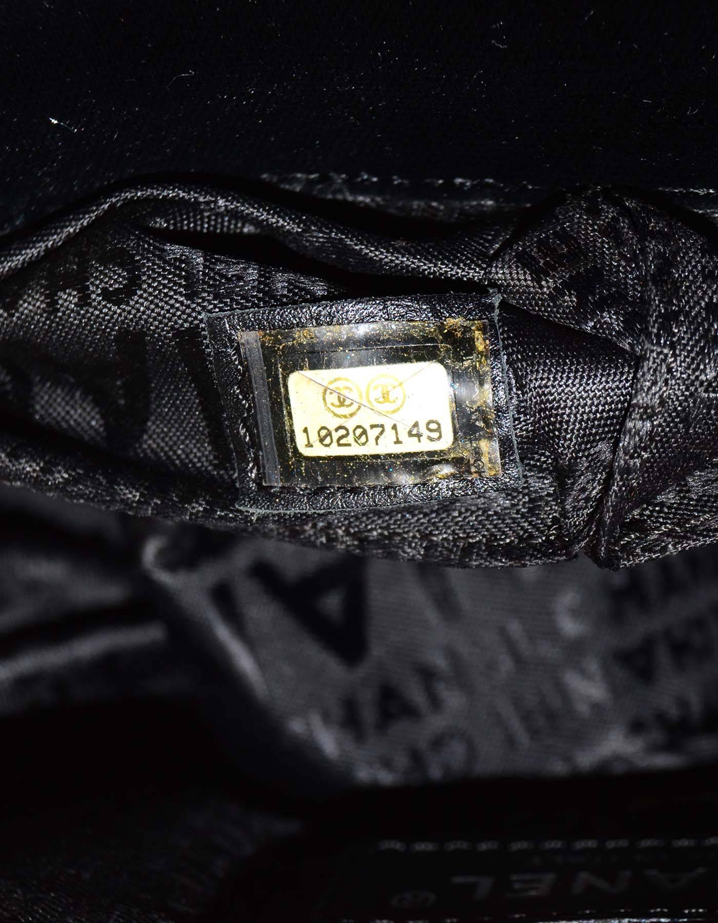 Chanel Black Quilted Velvet Evening Flap Bag 4