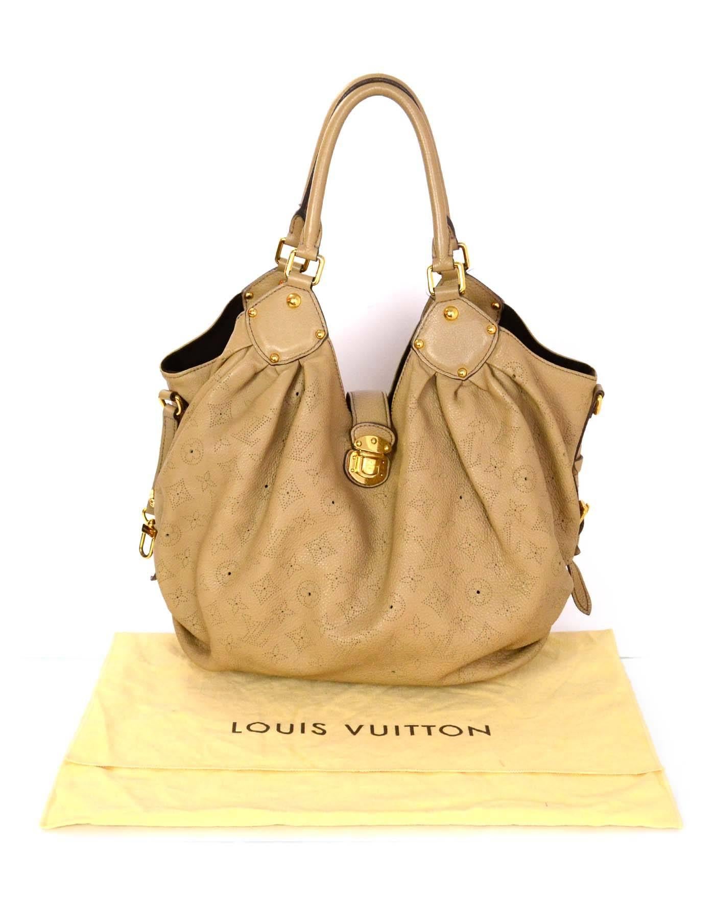 Louis Vuitton Beige Leather Perforated Monogram Mahina Large Hobo Bag rt. $4, 400 3