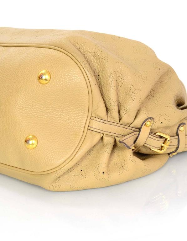 Louis Vuitton Beige Leather Perforated Monogram Mahina Large Hobo Bag rt. $4,400 For Sale at 1stdibs