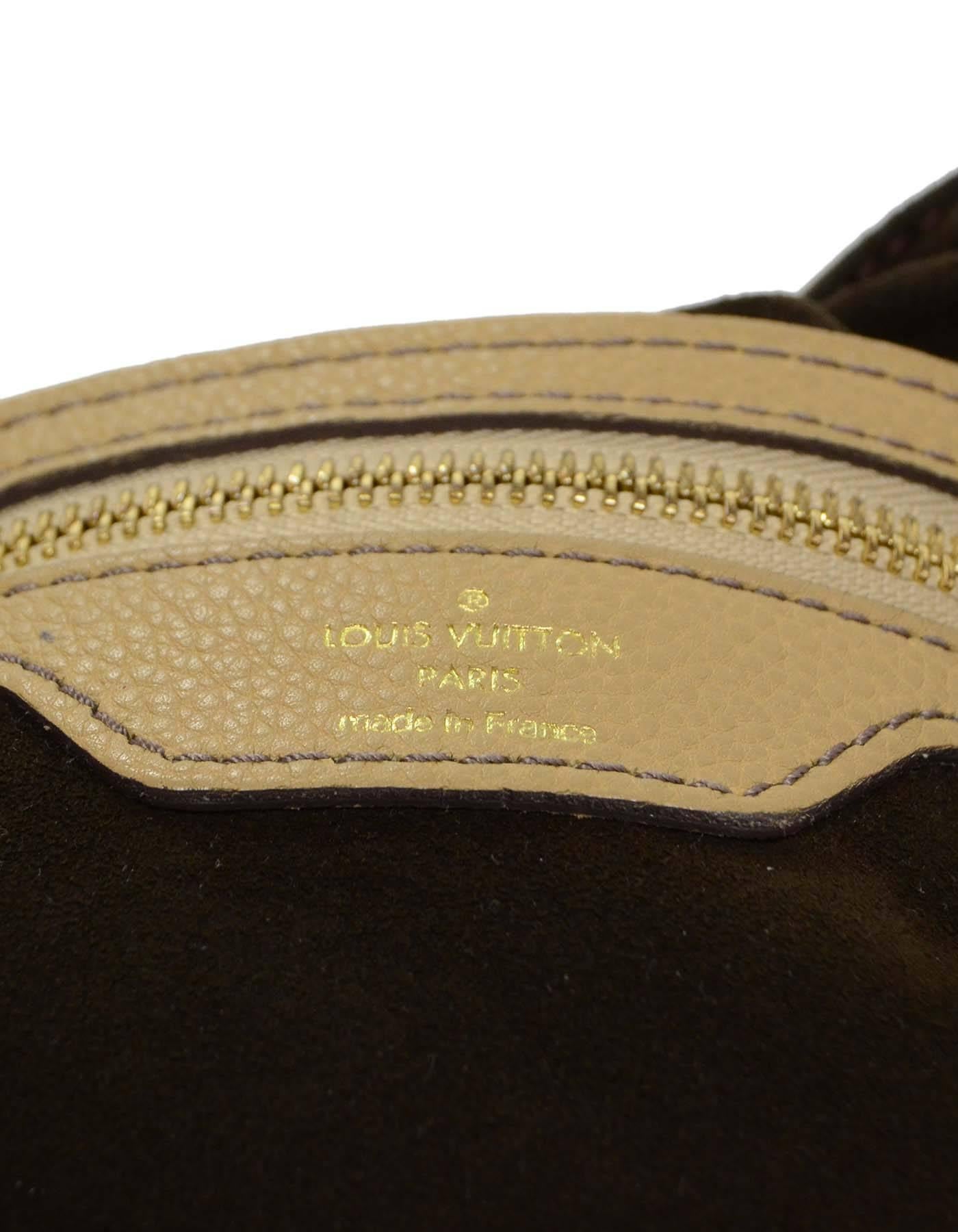 Women's Louis Vuitton Beige Leather Perforated Monogram Mahina Large Hobo Bag rt. $4, 400