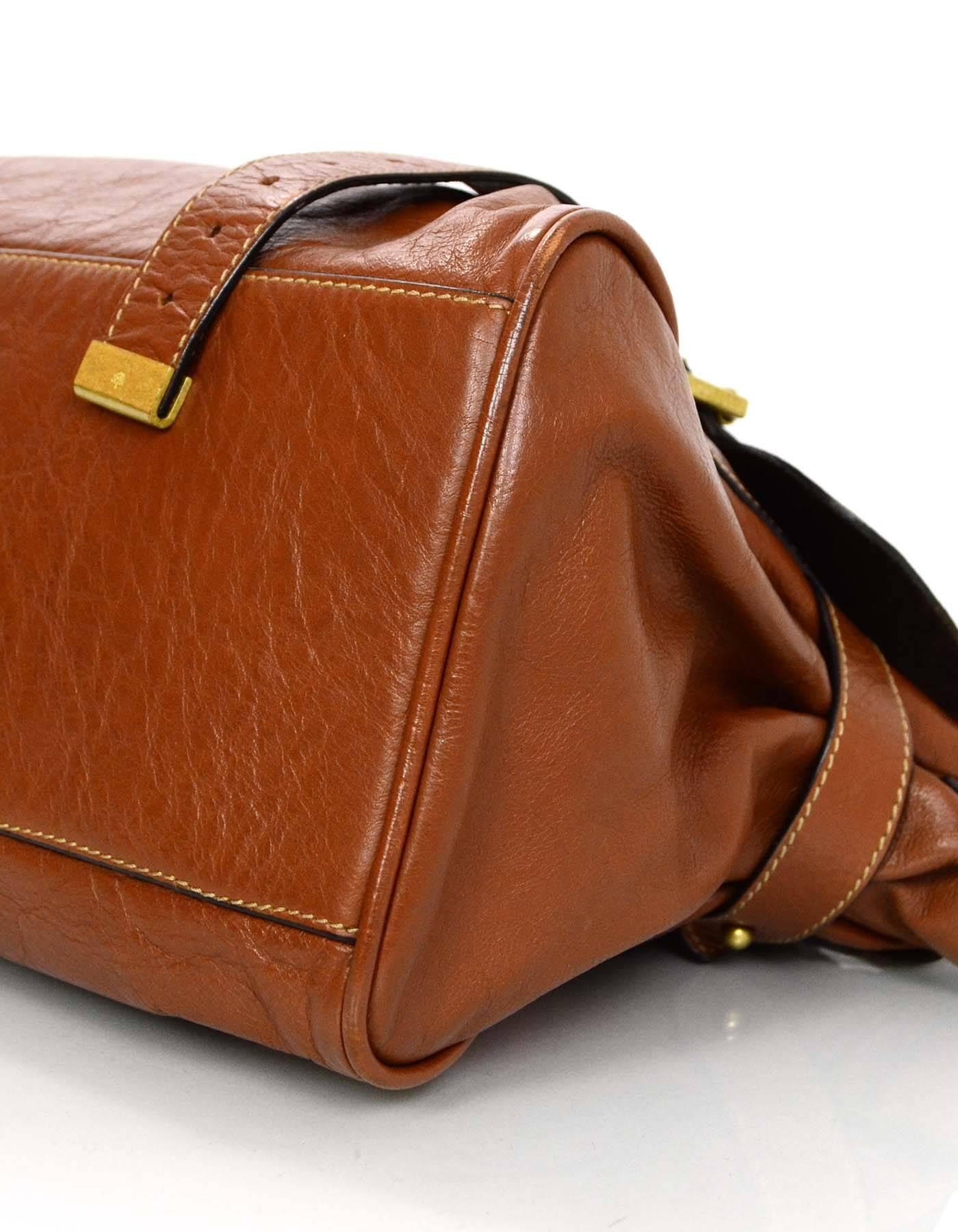 Brown Mulberry Tan Leather Medium Alexa Satchel Bag 