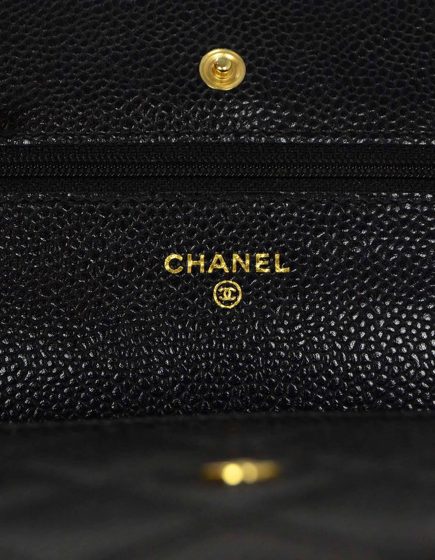 Chanel Black Caviar Leather WOC Wallet On Chain Crossbody Bag GHW 1
