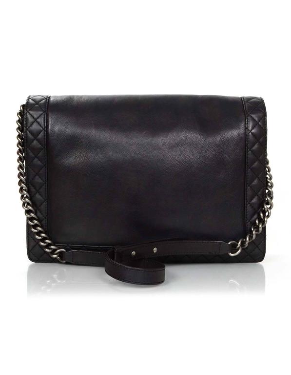 Chanel Black Calfskin Leather Large Boy Reverso Bag rt. $5,300 For Sale ...