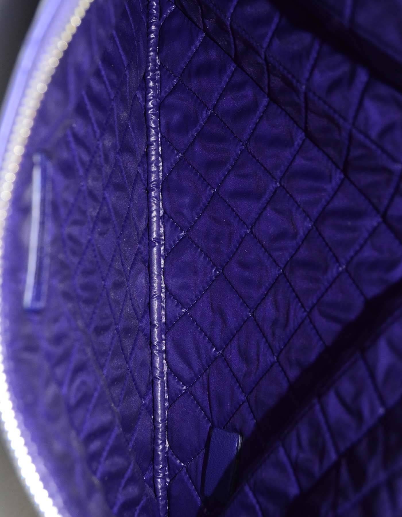 Women's Chanel Purple Lambskin Leather Quilted Medium O Case Clutch