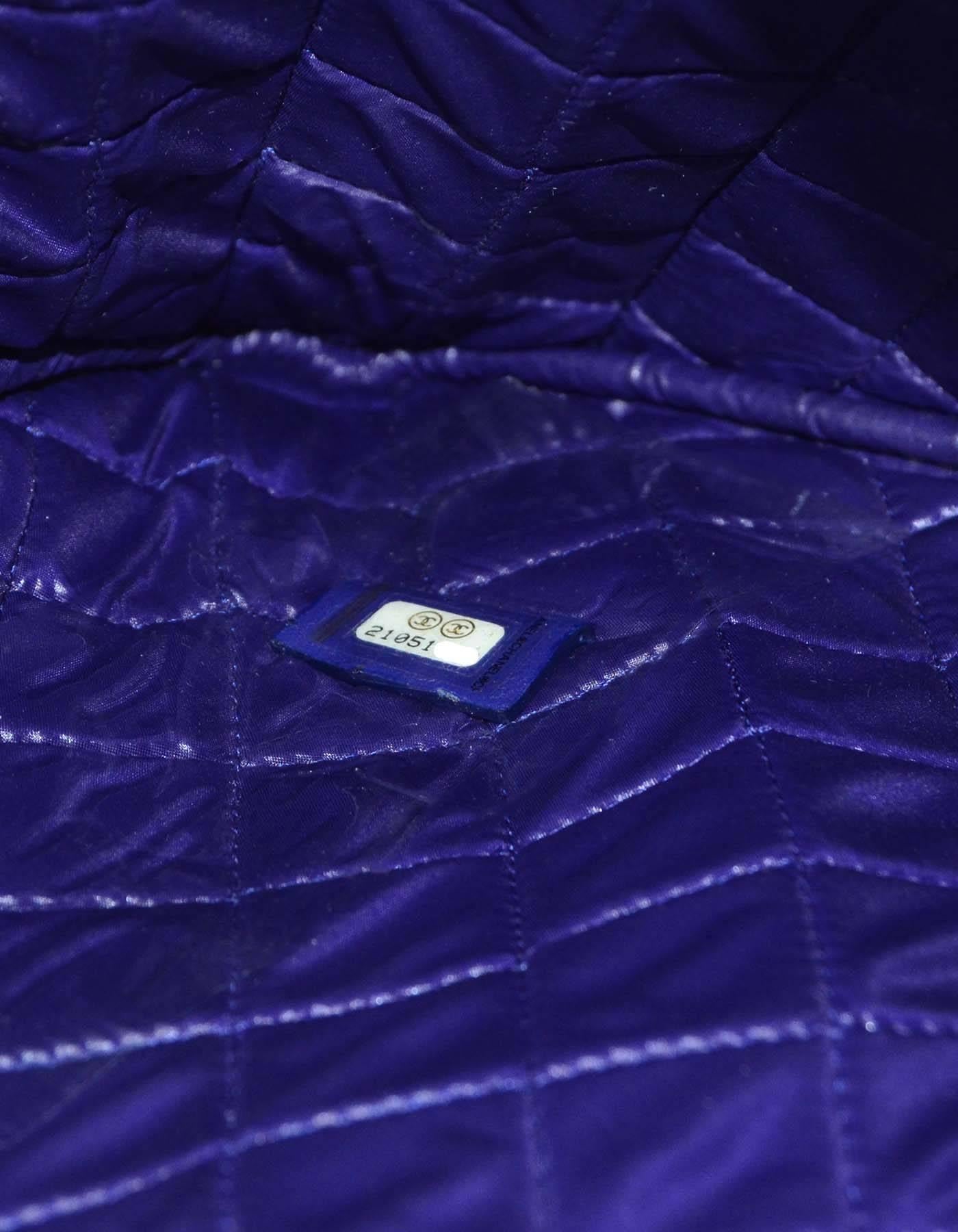 Chanel Purple Lambskin Leather Quilted Medium O Case Clutch 2