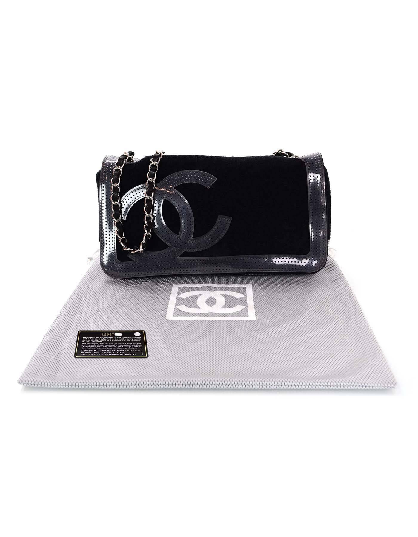 Chanel Sport Black Terrycloth CC Pochette Bag 5