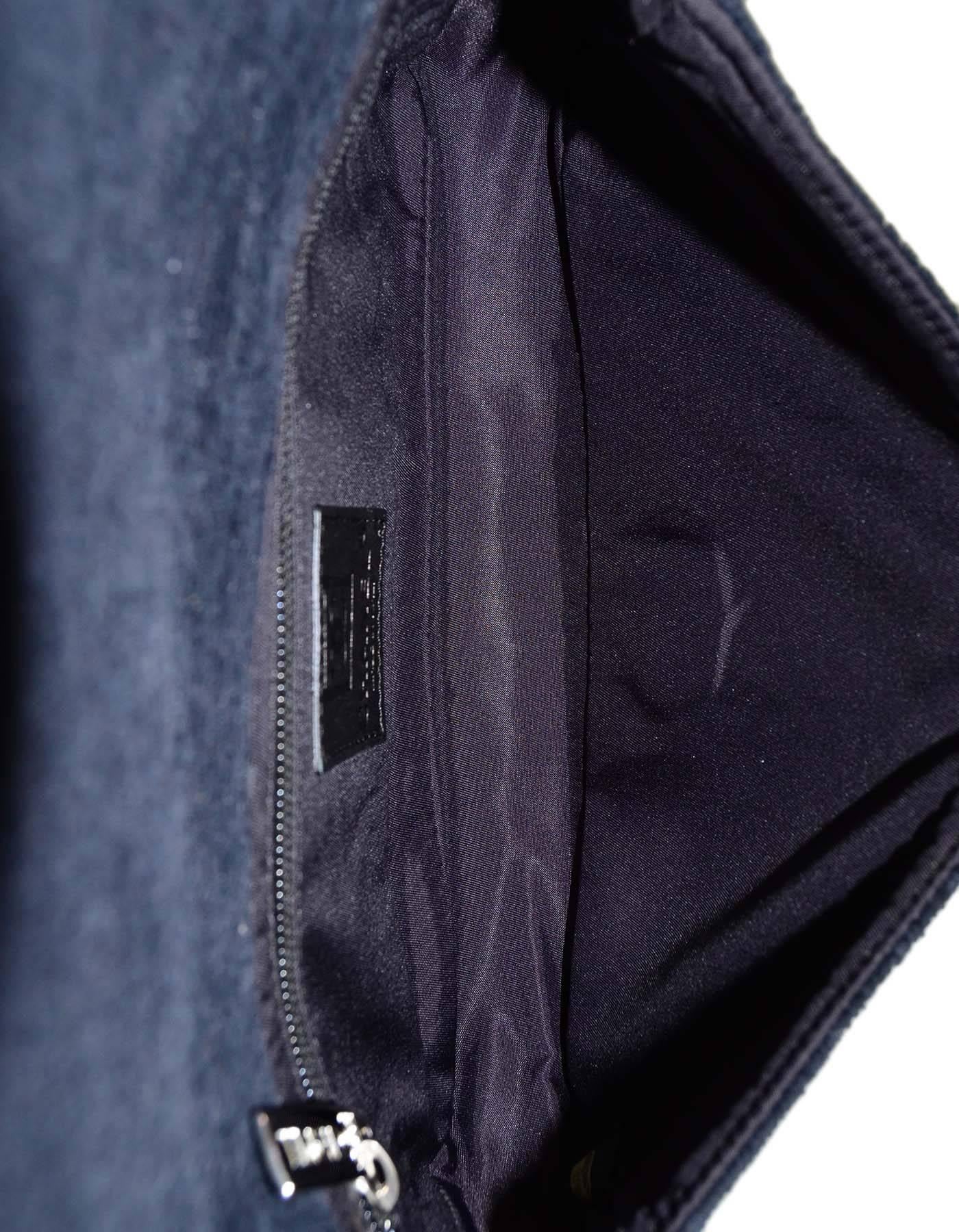 Chanel Sport Black Terrycloth CC Pochette Bag 2