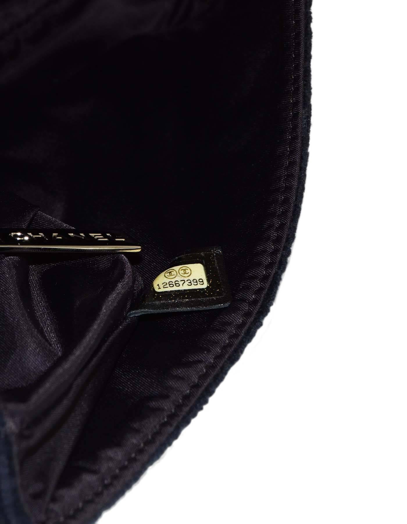 Chanel Sport Black Terrycloth CC Pochette Bag 4