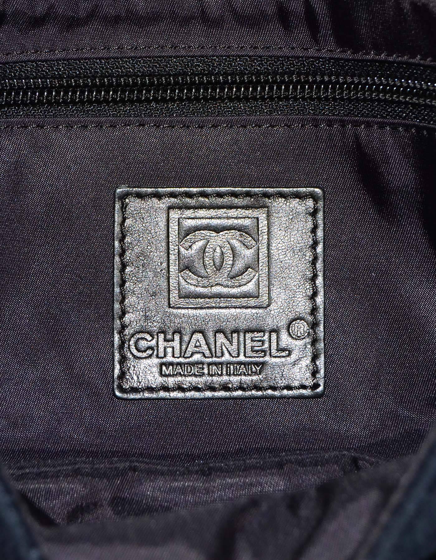 Chanel Sport Black Terrycloth CC Pochette Bag 3