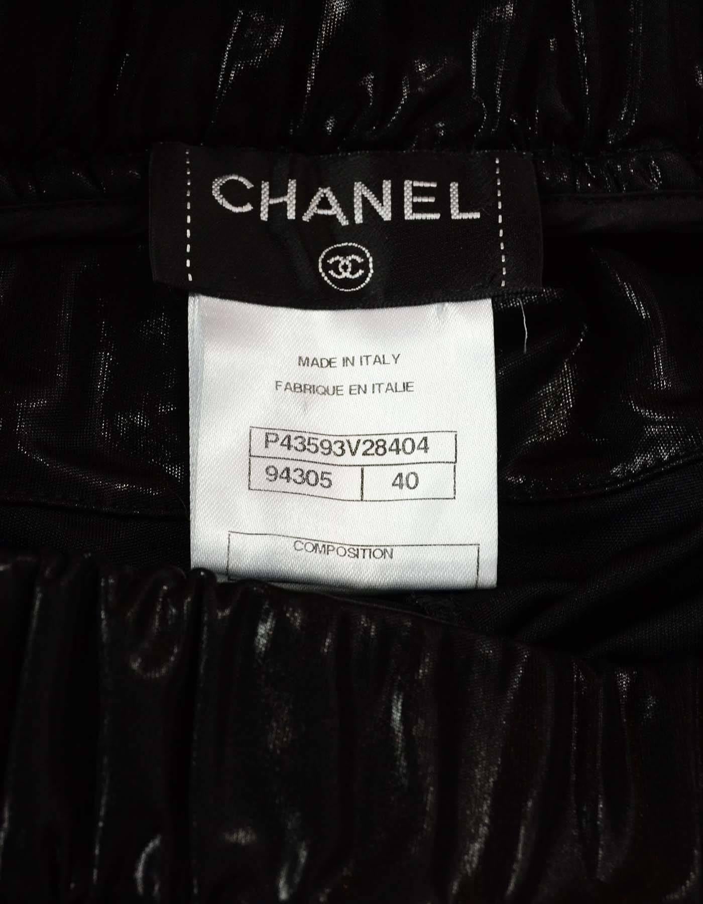 Women's Chanel Black Lustrous Pants Sz 40