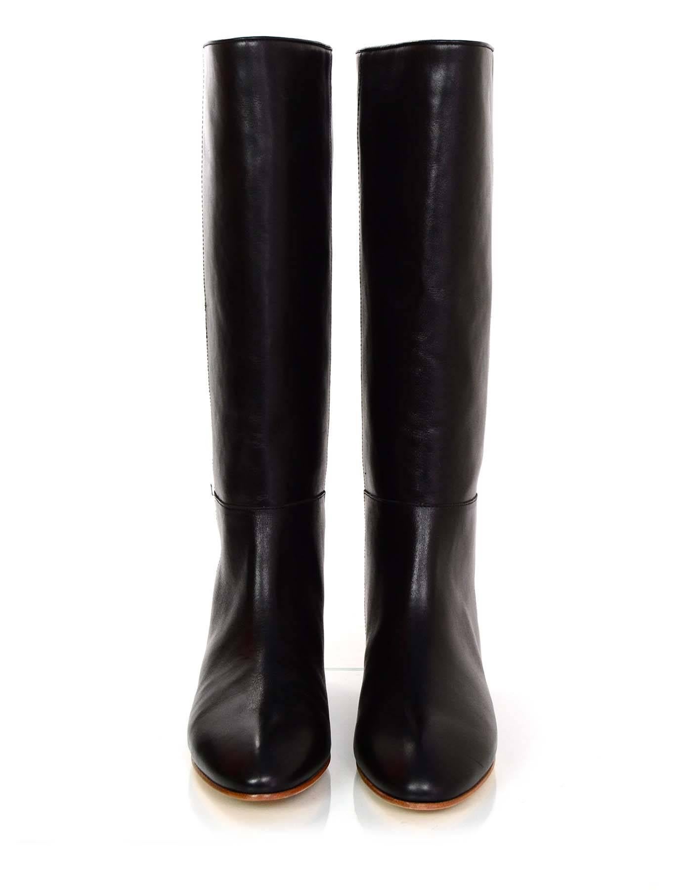 Loeffler Randall Black Leather Boots Sz 8 In Excellent Condition In New York, NY