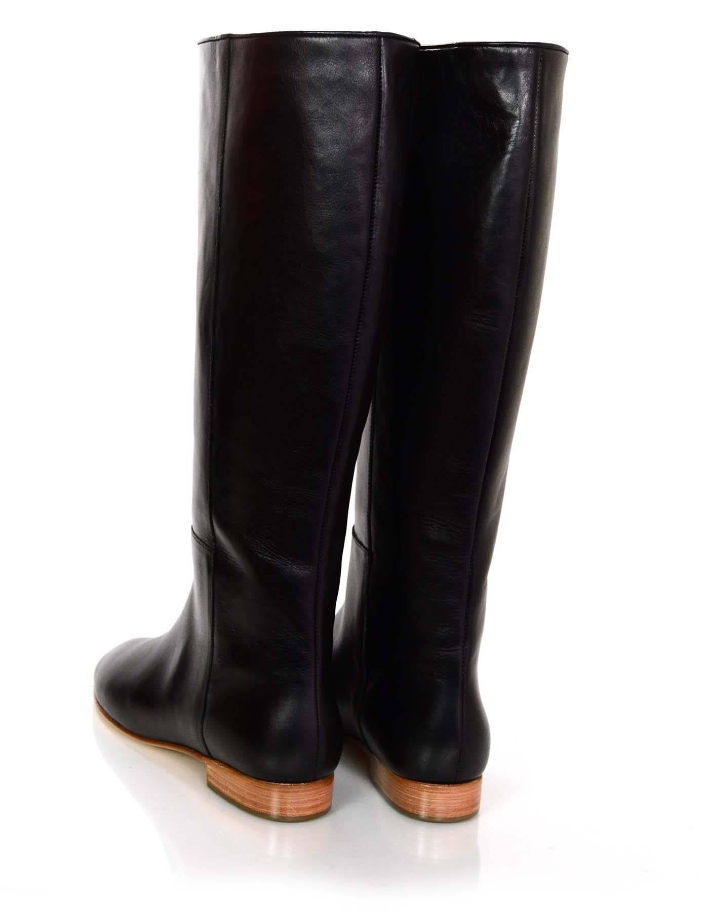 Loeffler Randall Black Leather Boots Sz 8 1