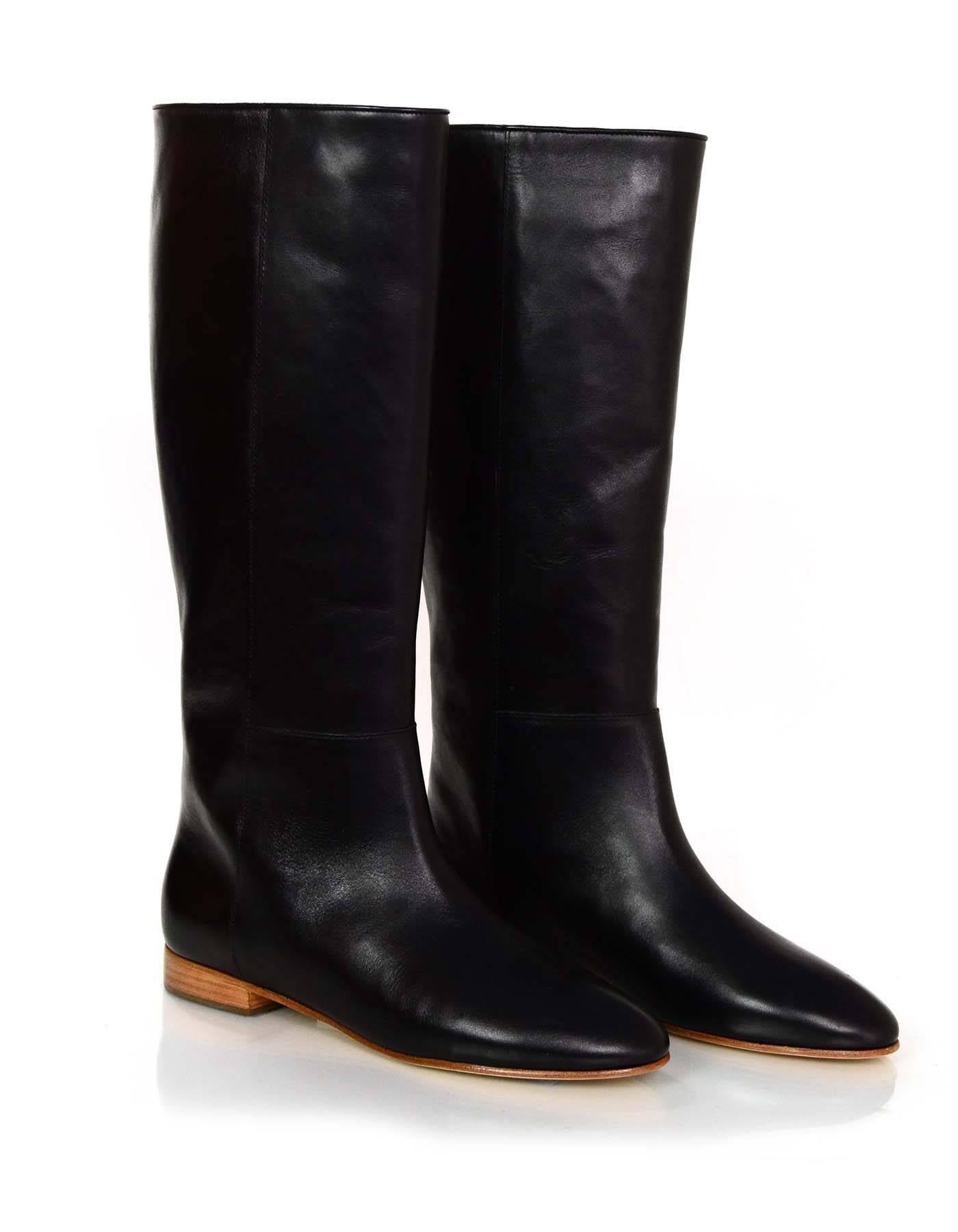 Women's Loeffler Randall Black Leather Boots Sz 8