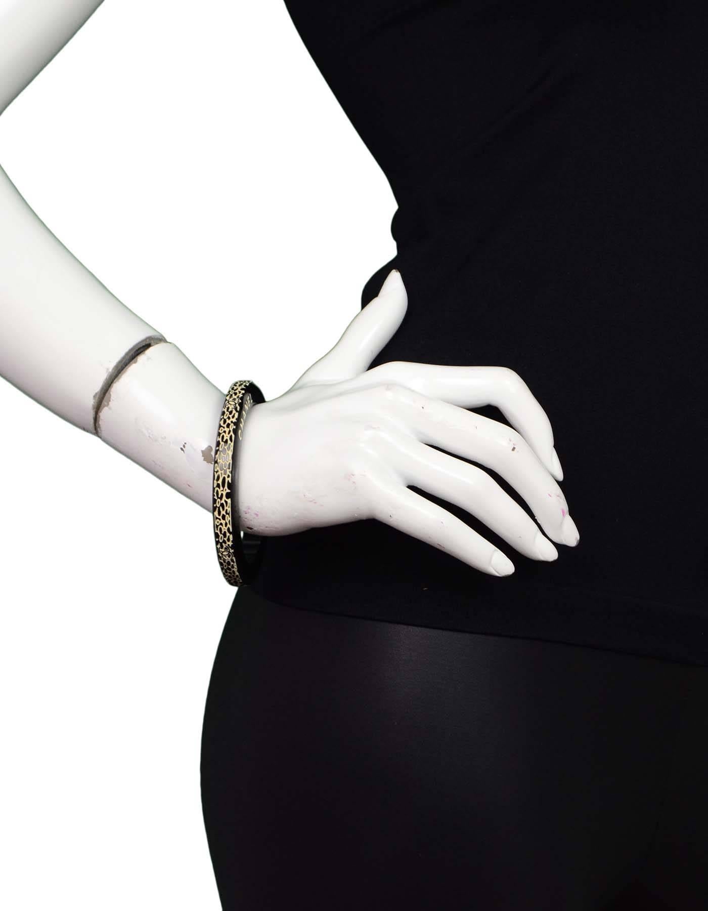 Women's Chanel Black and White Resin Bangle Bracelet