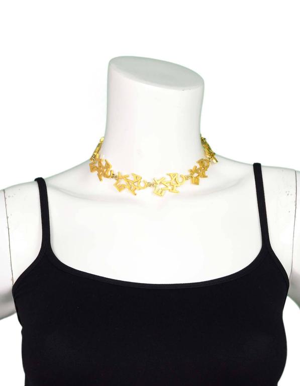 Chanel Vine Goldtone Logo Letter Choker Necklace At 1stdibs Chanel Vine Goldtone Logo Letter Necklace Made In France Year Of Ion 1970s