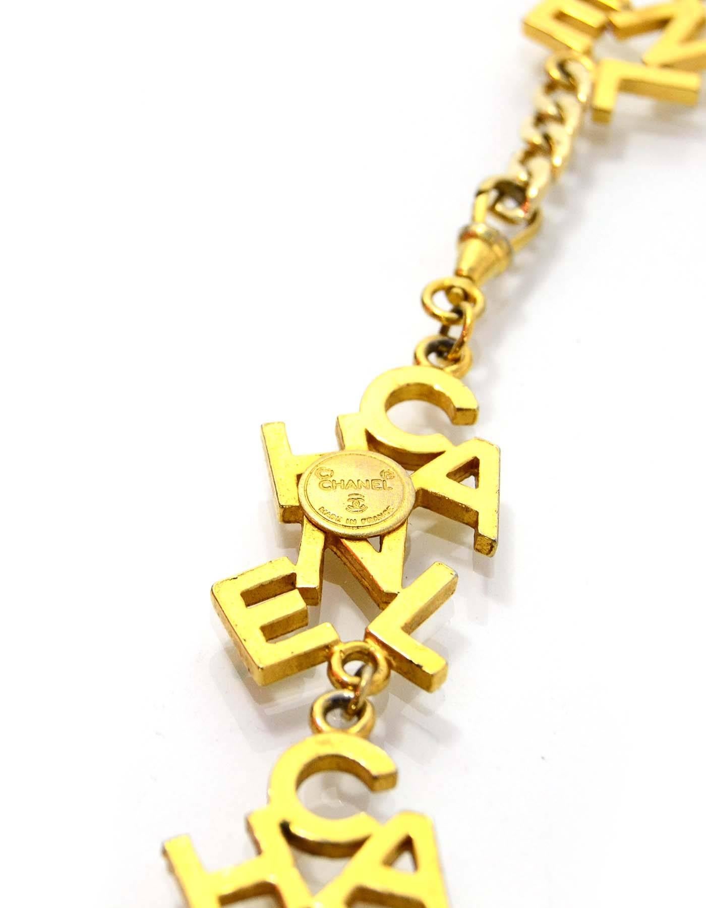 Chanel Vintage Goldtone Logo Letter Choker Necklace In Excellent Condition In New York, NY