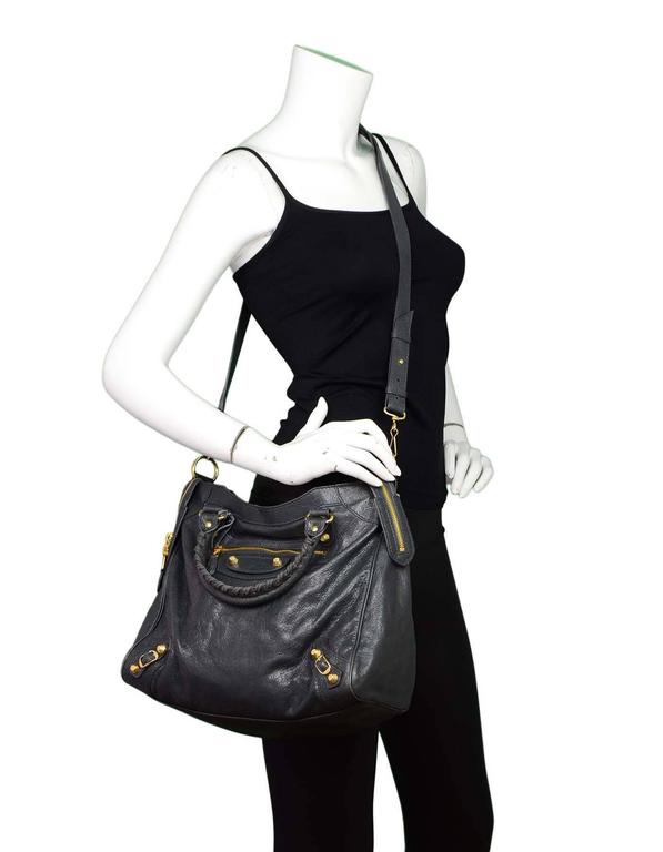 Balenciaga Grey Giant 12 Gold Velo Crossbody Bag For Sale at 1stDibs