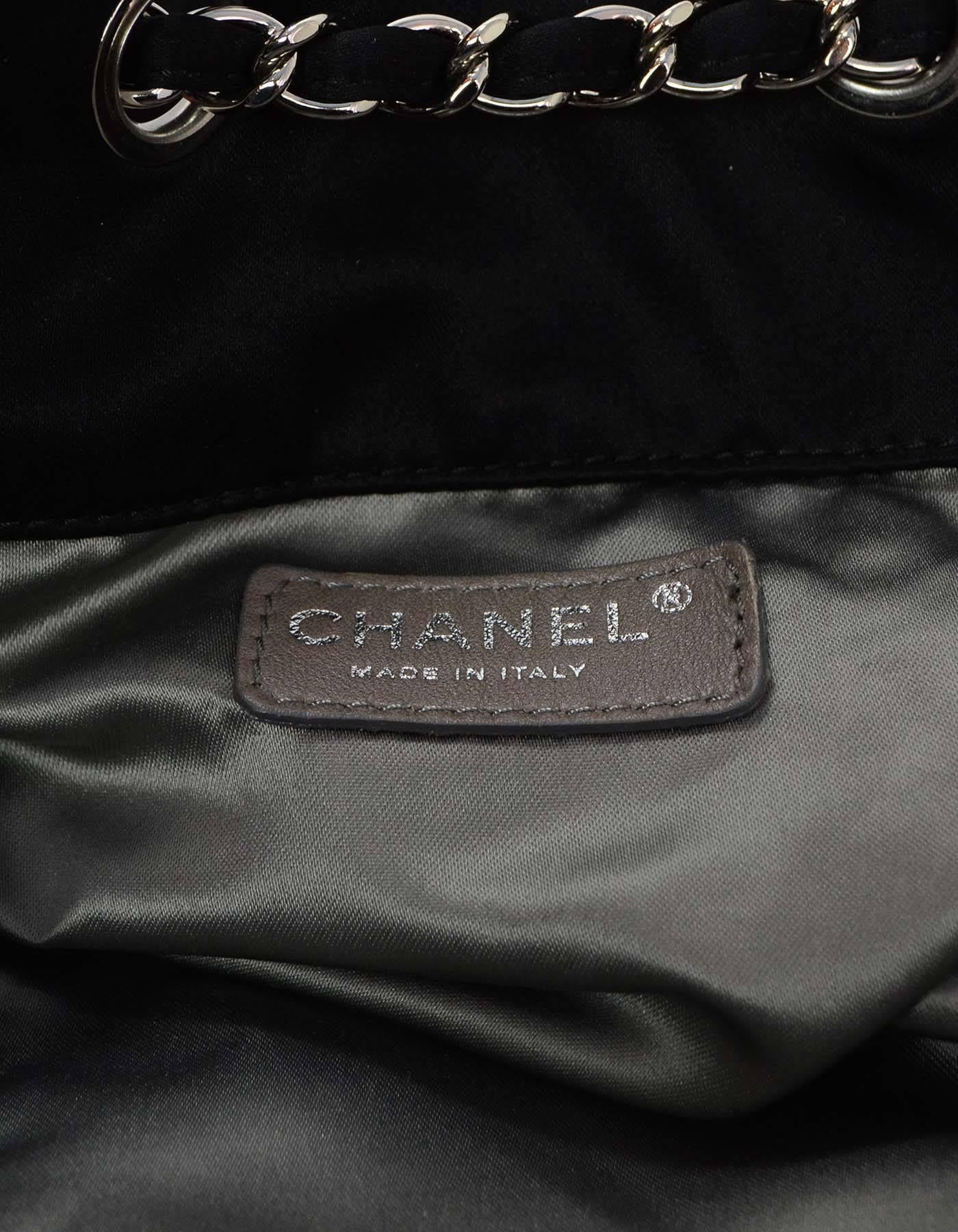 Chanel Black Satin Melrose CC Cabas Tote Bag  3