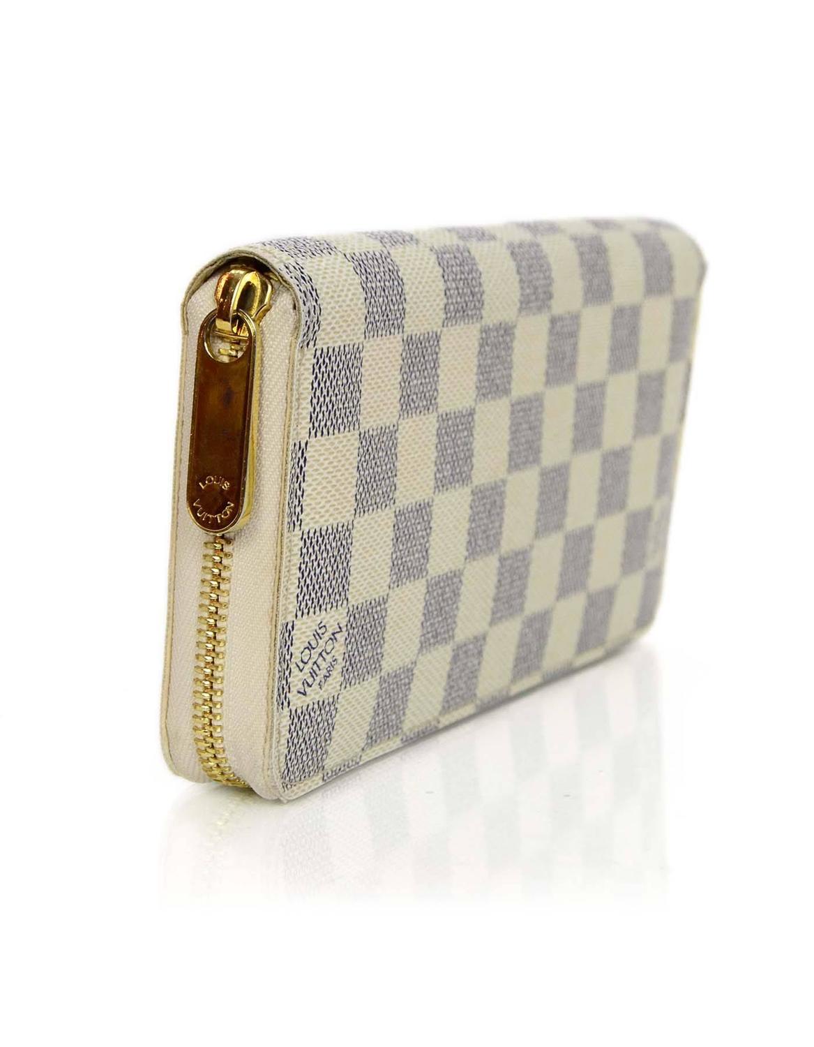 Louis Vuitton Damier Azur Zippy Wallet with Box and Dust Bag For Sale