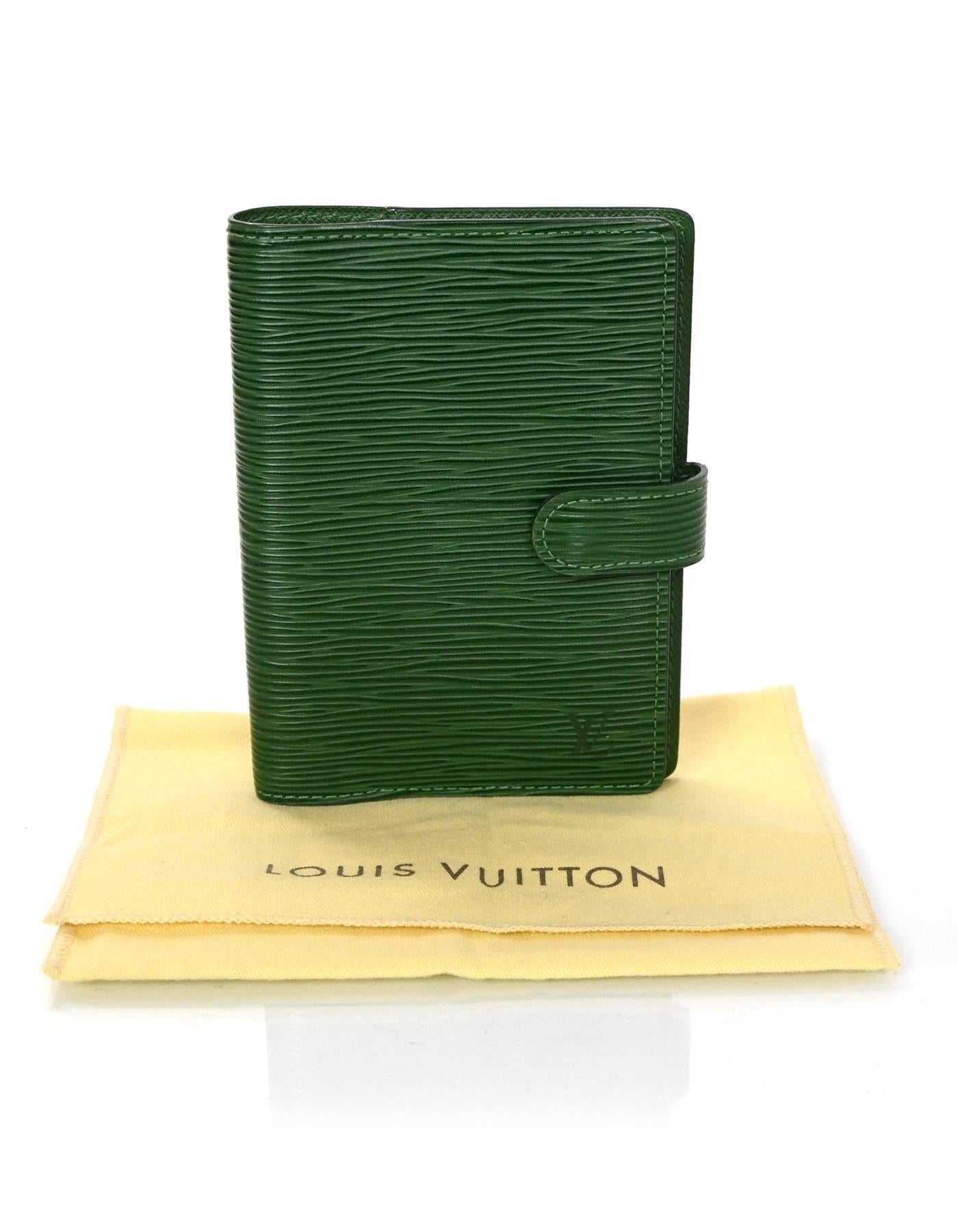 Louis Vuitton Green Epi Leather Agenda 5