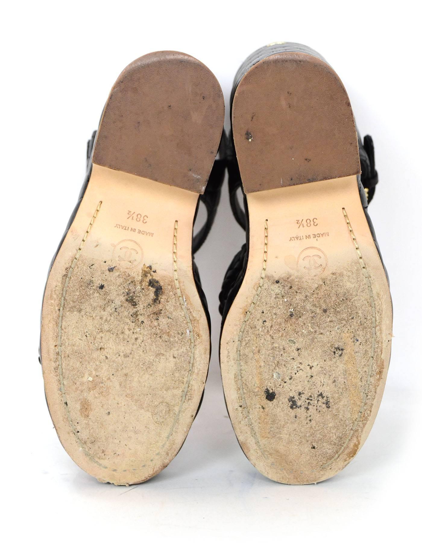 Chanel Black Quilted Platform Sandals Sz 38.5 rt. $1, 550 1