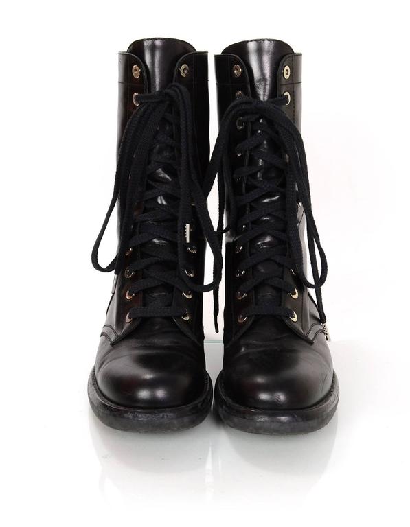 black chanel combat boots