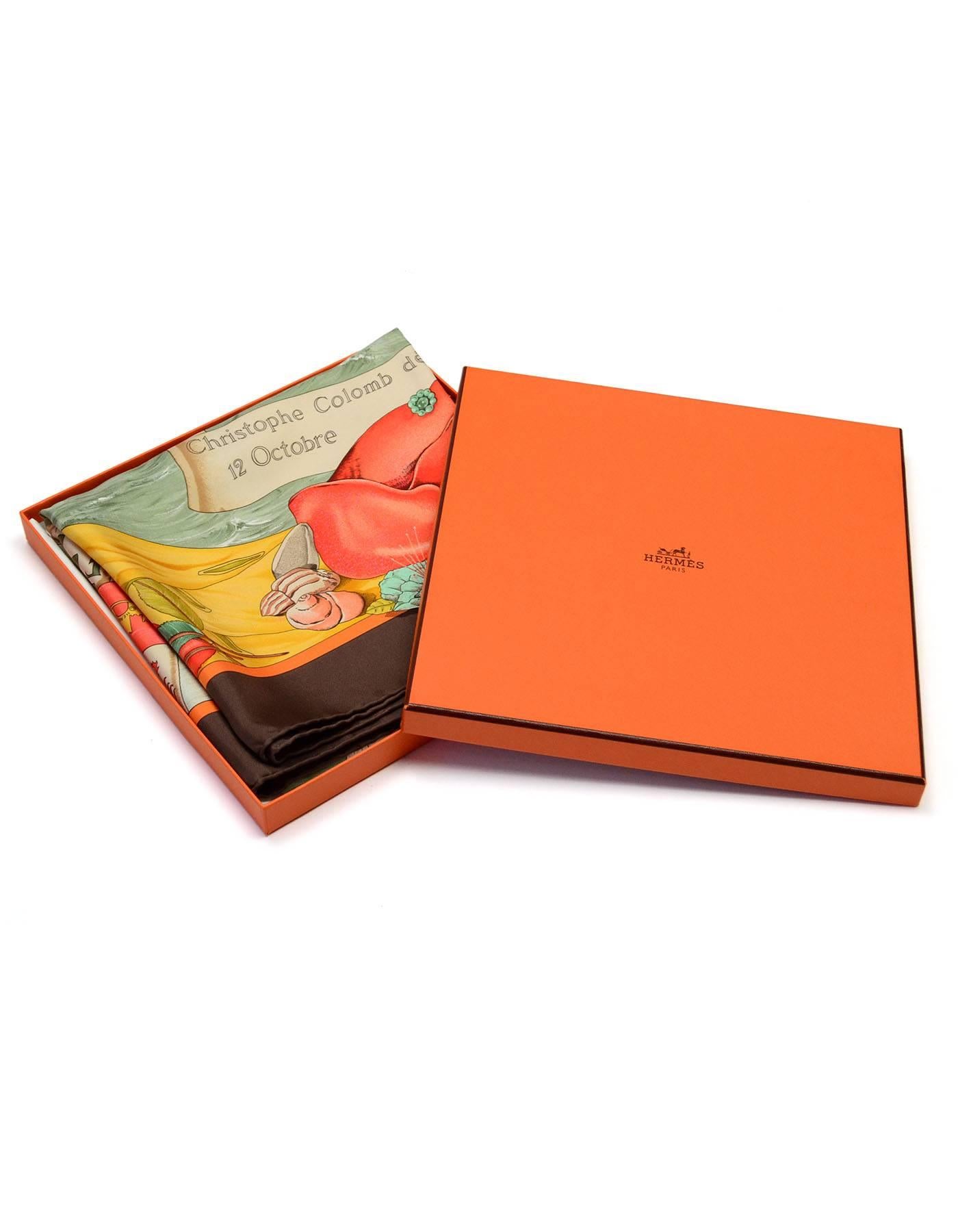 Hermes Columbus 90cm Silk Scarf NEW 3