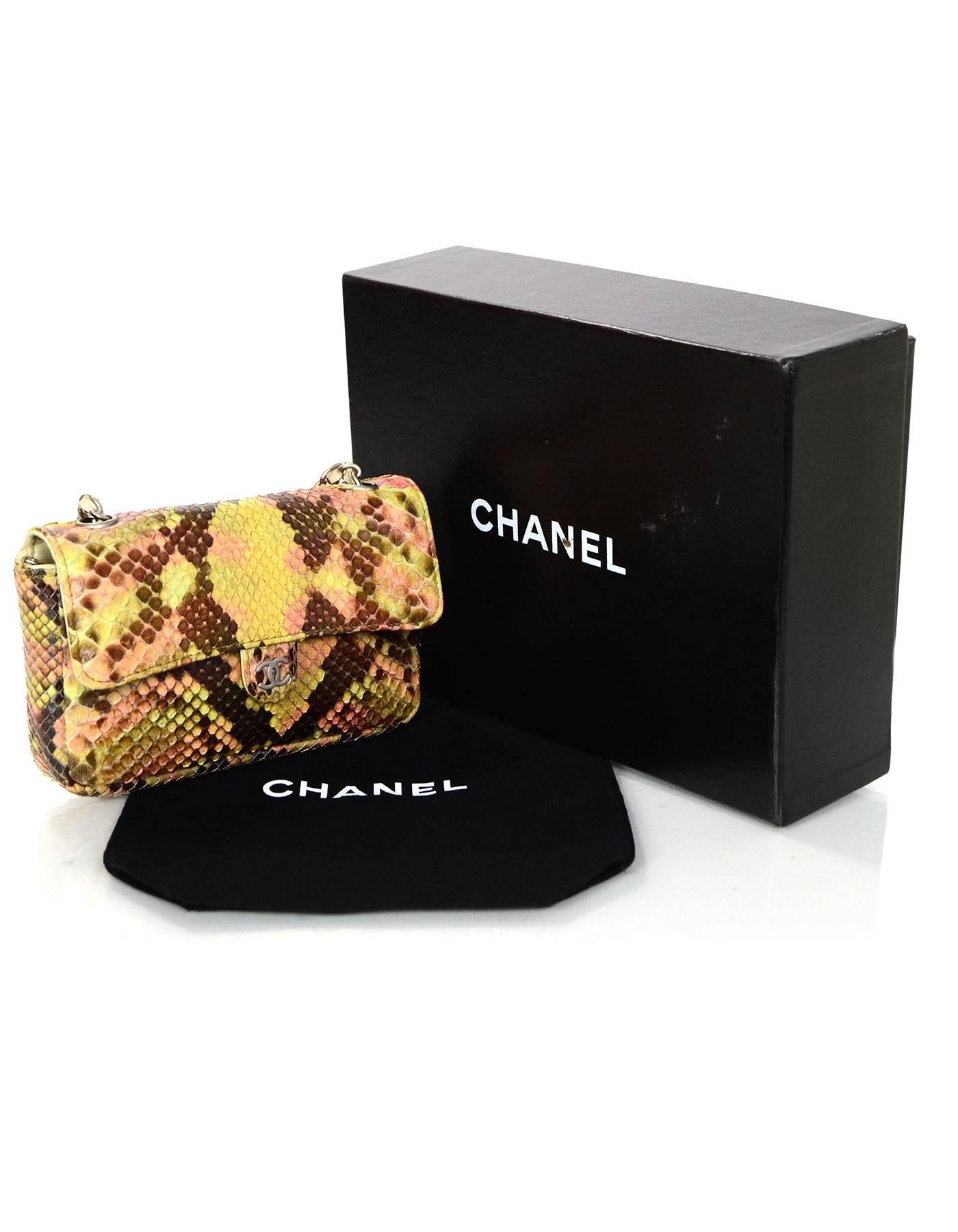 Chanel Pink and Brown Snakeskin Mini Crossbody Flap Bag 5