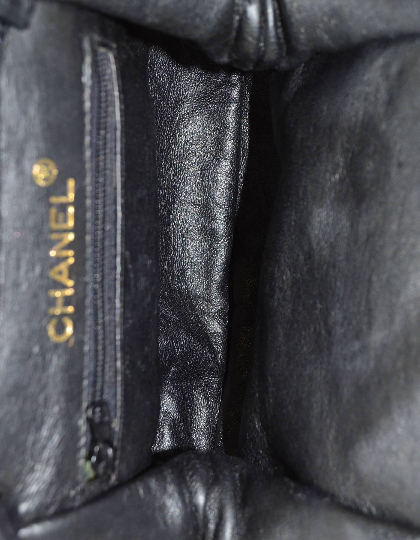 Women's Chanel Vintage Black Velvet Evening Bag w/ Goldtone Hardware