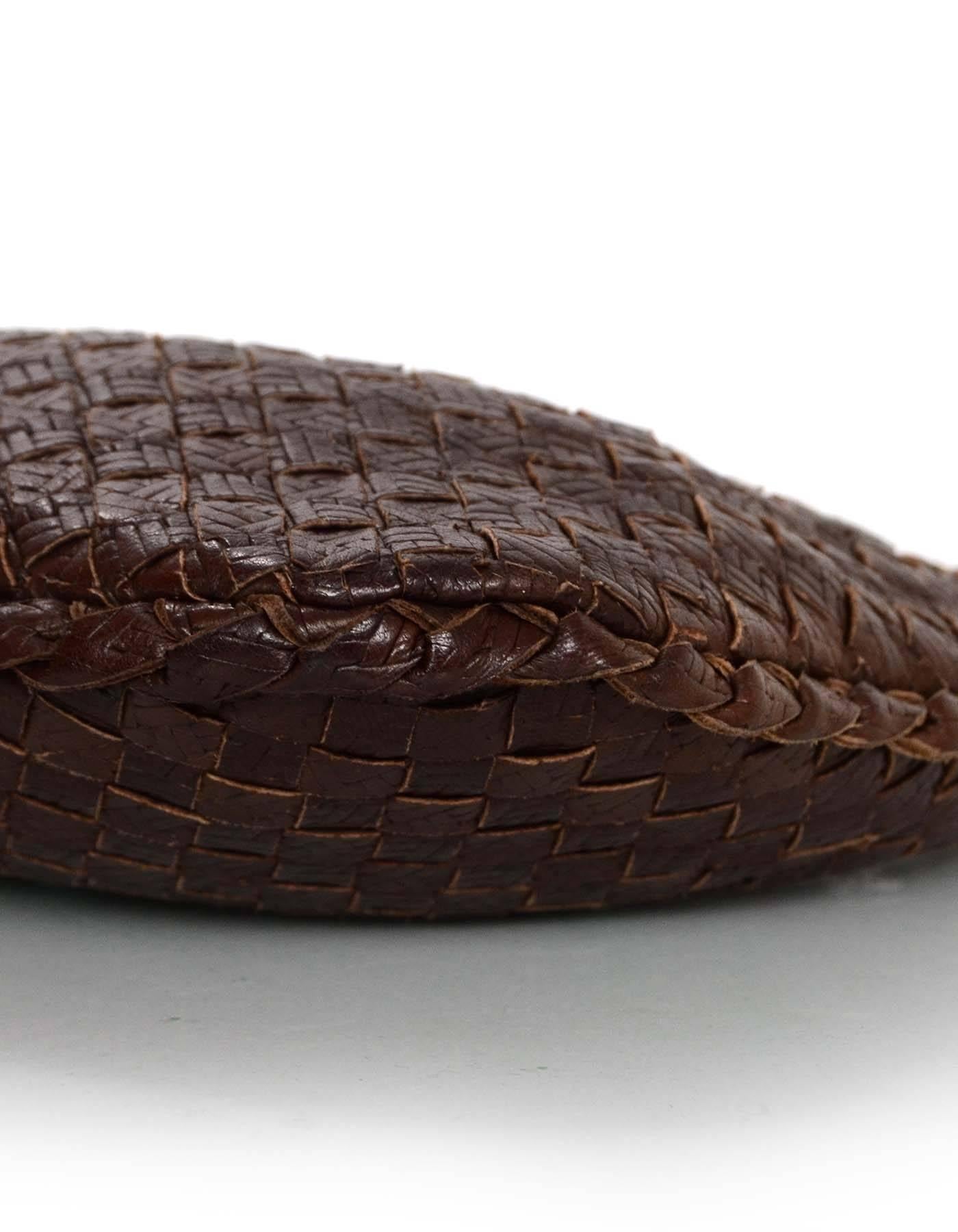 Bottega Brown Intrecciato Leather Mini Hobo Bag For Sale at