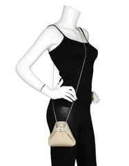 Akris Grey/Cream Woven Horsehair Mini Ai Evening Crossbody Bag