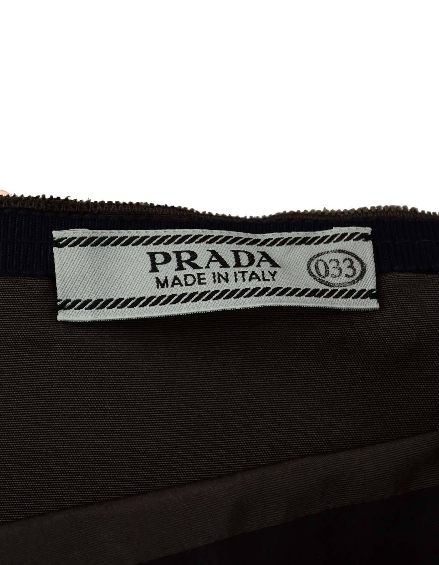 Women's Prada Black and Navy Beaded Skirt Sz 44